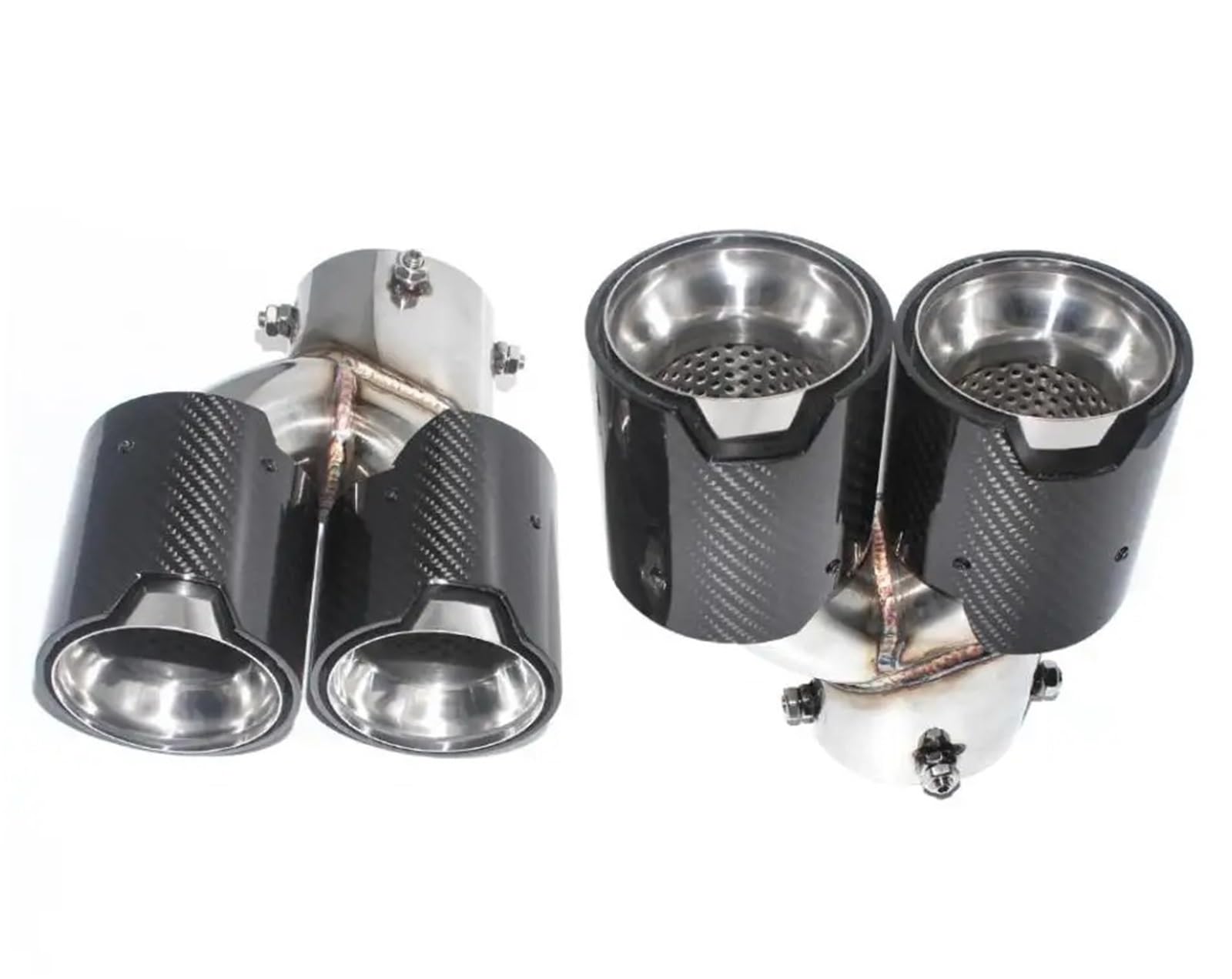 Schalldämpfer Spitze Für G23 M440i G20 G21 M340i G42 M240i 2021 2022 2023 1 Paar Auspuffblenden Glänzend Silber 4 Outlet Carbon Fiber Head Auspuffblende Auto Schalldämpfer Spitze Für G23 M440i G20 G21 M340i G42 M240i 2021 2022 2023 1 Paar Auspuffblenden Glänzend Silber 4 Outlet Carbon Fiber Head Auspuffblende Auto von LKRGBXA