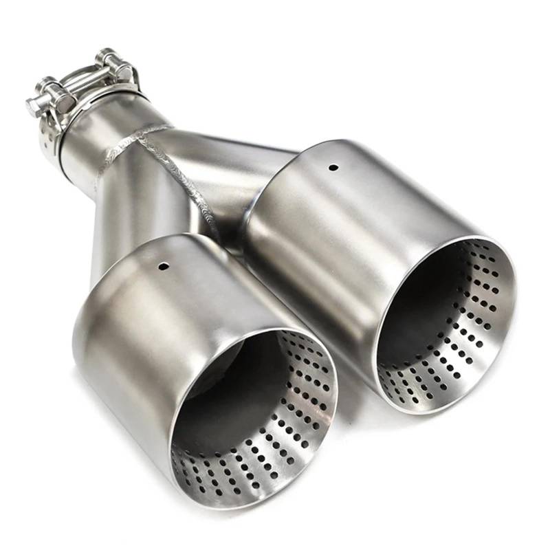 Schalldämpfer Spitze Für GTI MK7 Für Golf7 1 Stück Doppelmatte Edelstahl Auto Schalldämpfer Auspuffrohr System Rohr Universal 60MM 63mm Düse Auspuffblende Auto von LKRGBXA