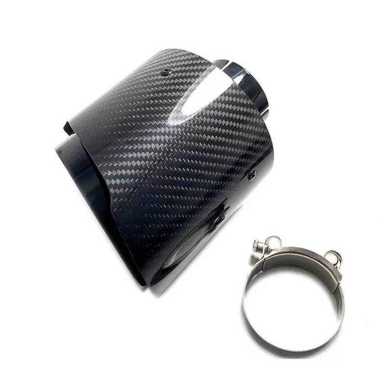 Schalldämpfer Spitze Glänzendes Auspuffrohr Auto Universalsysteme Edelstahl Carbon Endrohr Auslass 130MM Düsen Schalldämpferspitze Auspuffblende Auto von LKRGBXA