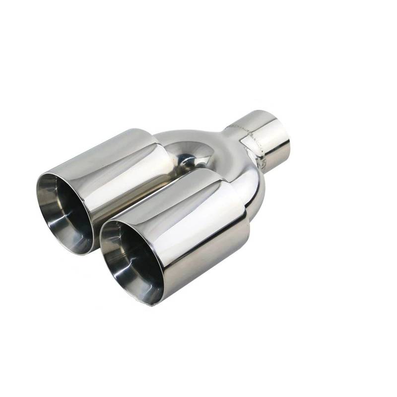 Schalldämpfer Spitze Universal 2,5 ''Dual Auto Auspuff TIPP Edelstahl Auto Schalldämpfer Chrom Silber Fahrzeug Endrohr Auspuffblende Auto von LKRGBXA
