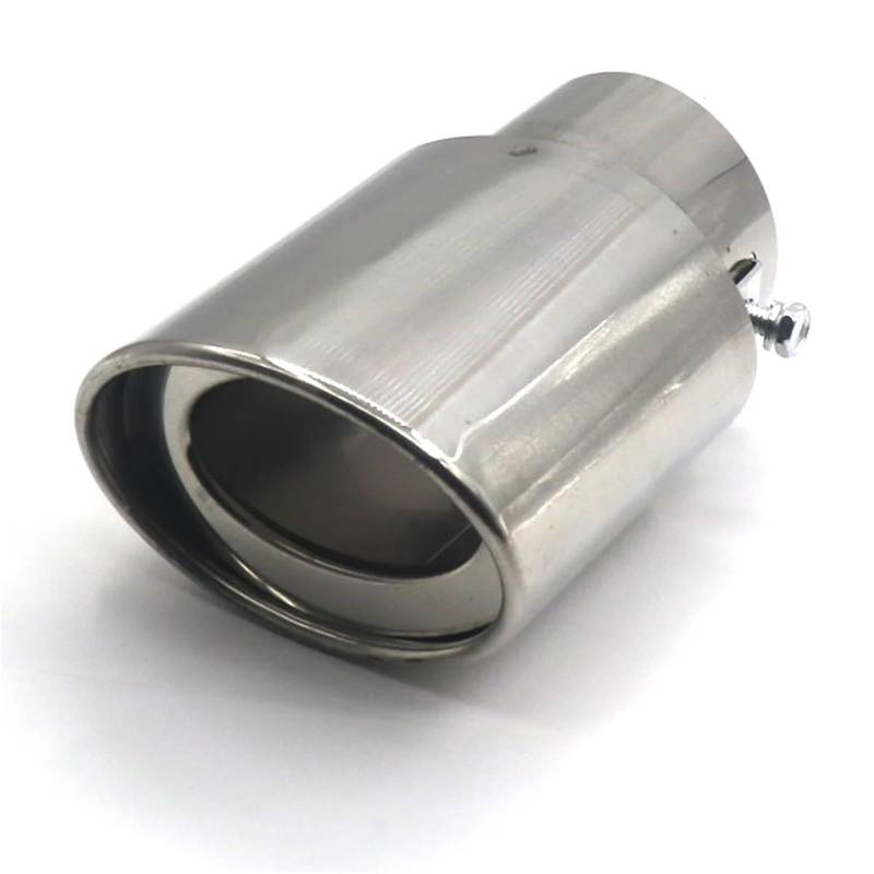 Schalldämpfer Spitze Universal Auspuff Schalldämpfer Runde Edelstahl Chrom Schwanz Spitze Rohr Silber Auto Zubehör Auspuffblende Auto von LKRGBXA