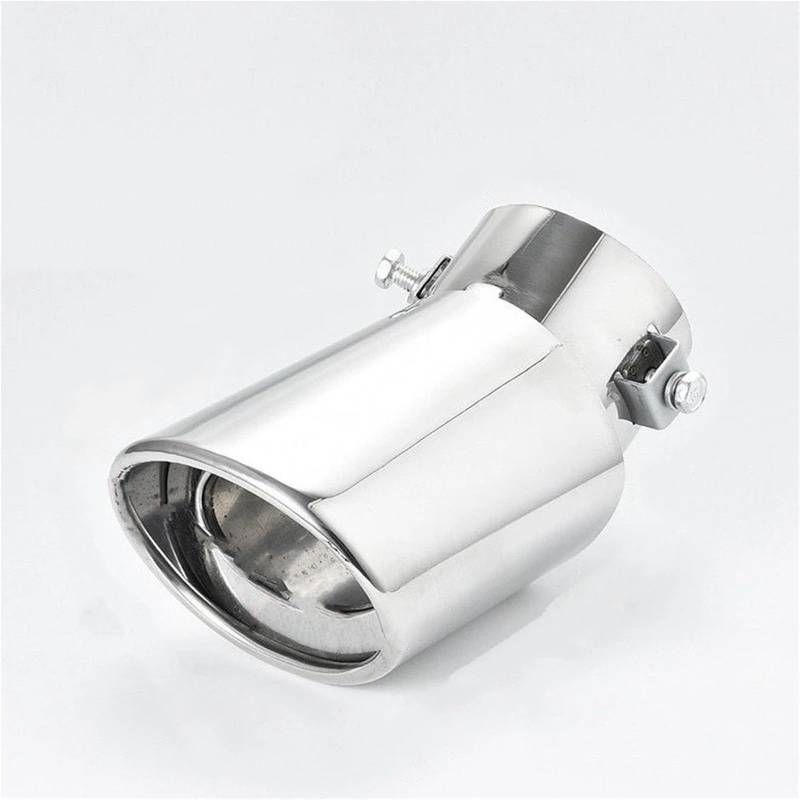Schalldämpfer Spitze Universal Auspuff Schalldämpfer Runde Edelstahl Chrom Schwanz Spitze Rohr Silber Auto Zubehör Auspuffblende Auto von LKRGBXA