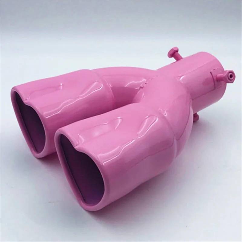 Schalldämpfer Spitze Universal-Auspuffanlagen Love Type 63mm Schalldämpfer Edelstahl Silber Bunte Spitzen Schalldämpfer Endrohr Autozubehör Auspuffblende Auto von LKRGBXA