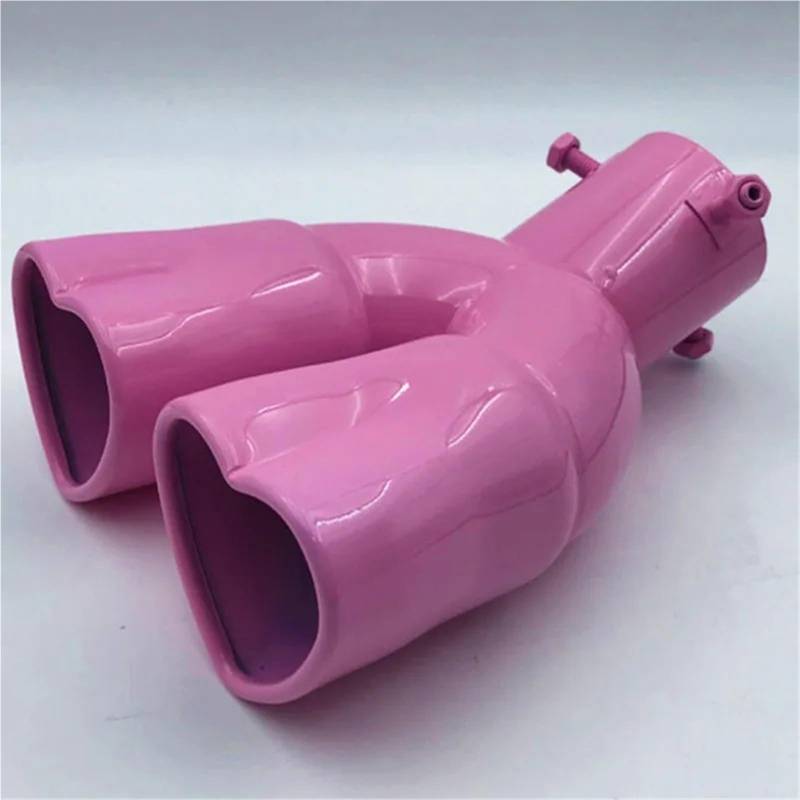 Schalldämpfer Spitze Universal-Auspuffanlagen Love Type 63mm Schalldämpfer Edelstahl Silber Bunte Spitzen Schalldämpfer Endrohr Autozubehör Auspuffblende Auto von LKRGBXA