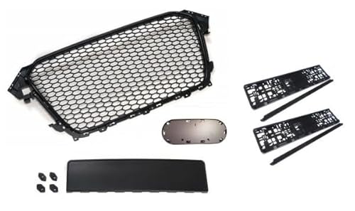 Kühlergrill Wabengrill Front Grill Kennzeichenhalter PDC kompatibel mit Audi A4 B8 von LLCTOOLS