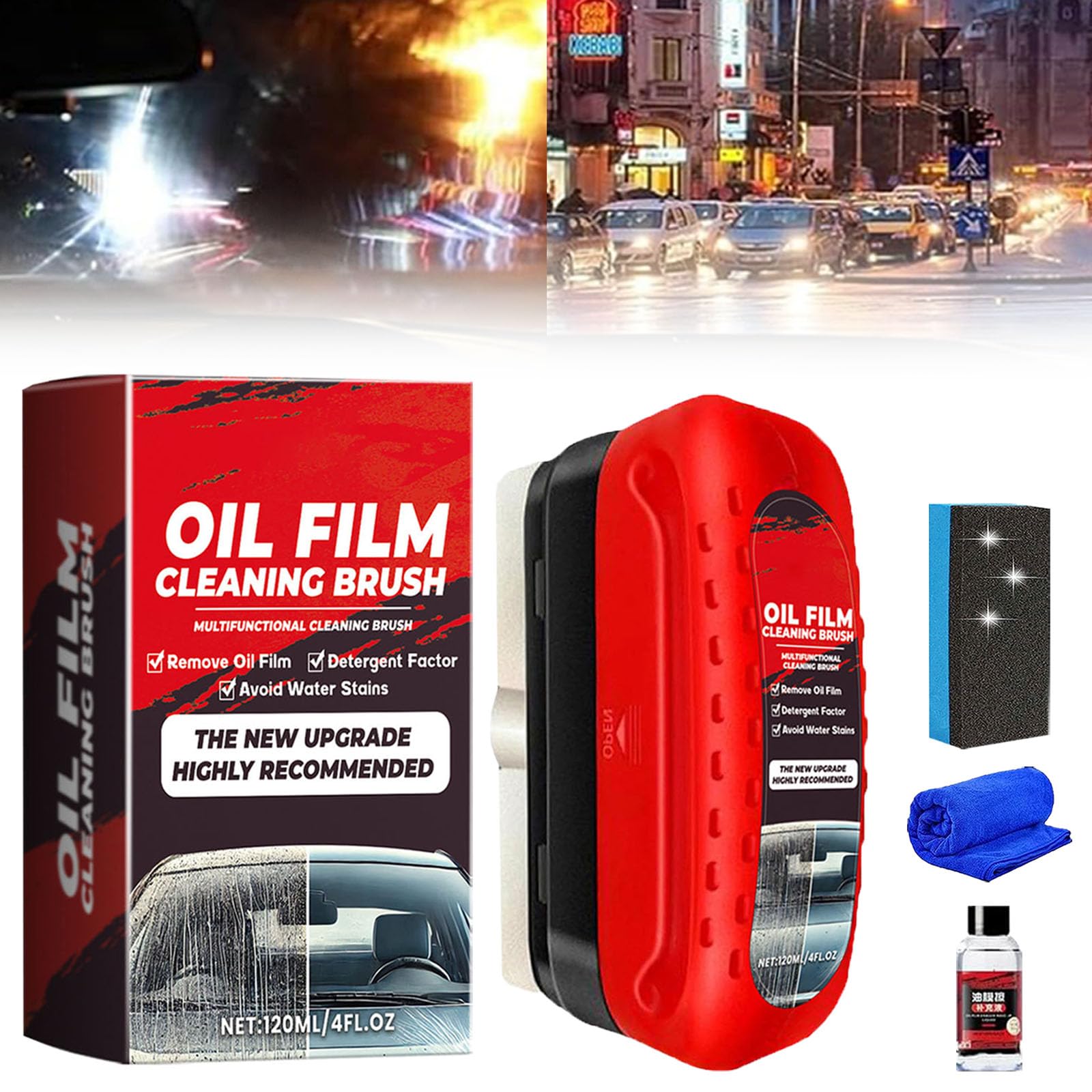 2024 New Gelmalls Glass Cleaner, Glass Cleaning Board, Automotive Oil Film Cleaning Brush, Universal Glass Cleaning Wipe Board, Glass Oil Film Remover for Car Windshield (1pcs) von LLELEMAMO