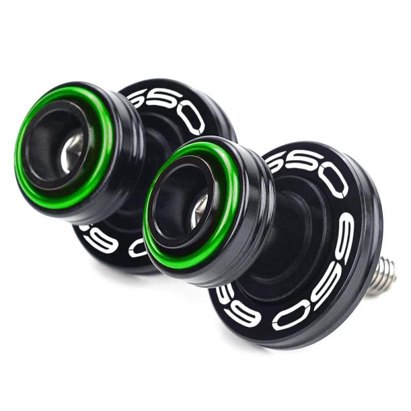 LLIDFONK Für Kawasaki Z650 Z 650 RS Ninja650 ninja650 2017-2025 VERSYS650 2015-2025 Aluminium 8mm Motorrad Zubehör Schwinge Spulen Slider Stand Schrauben (Grün) von LLIDFONK