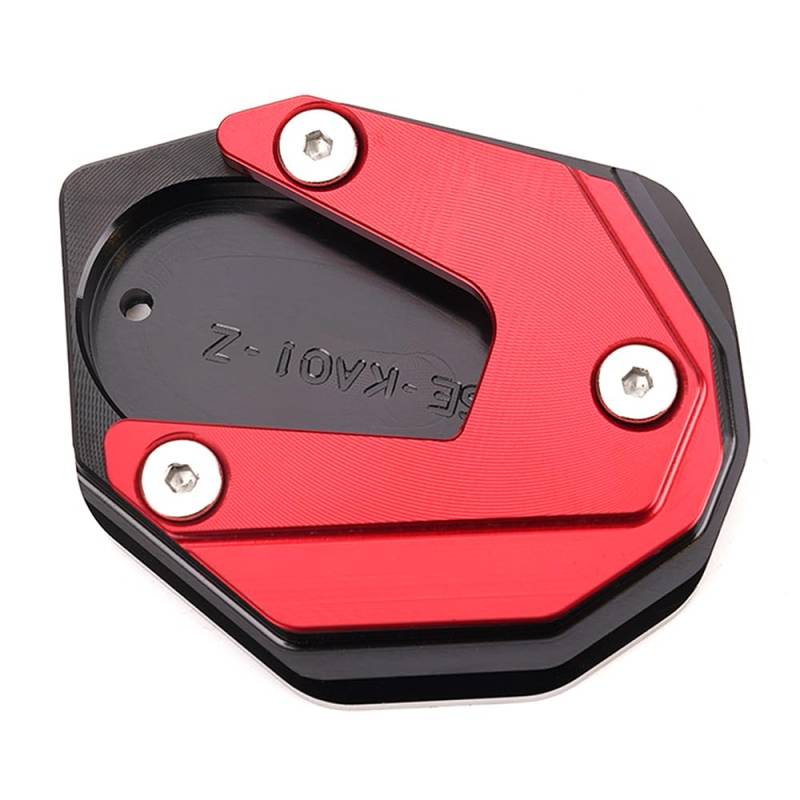 LLIDFONK Für Kawasaki Z900 Z650 RS Z1000 SX Z800 Ninja 650 300 1000SX Ninja ZX6R ZX10R ER6F ER6N Aluminium Motorrad Zubehör Seitenständer Fuß Ständer Verlängerungspad Stützplatte (Rot) von LLIDFONK