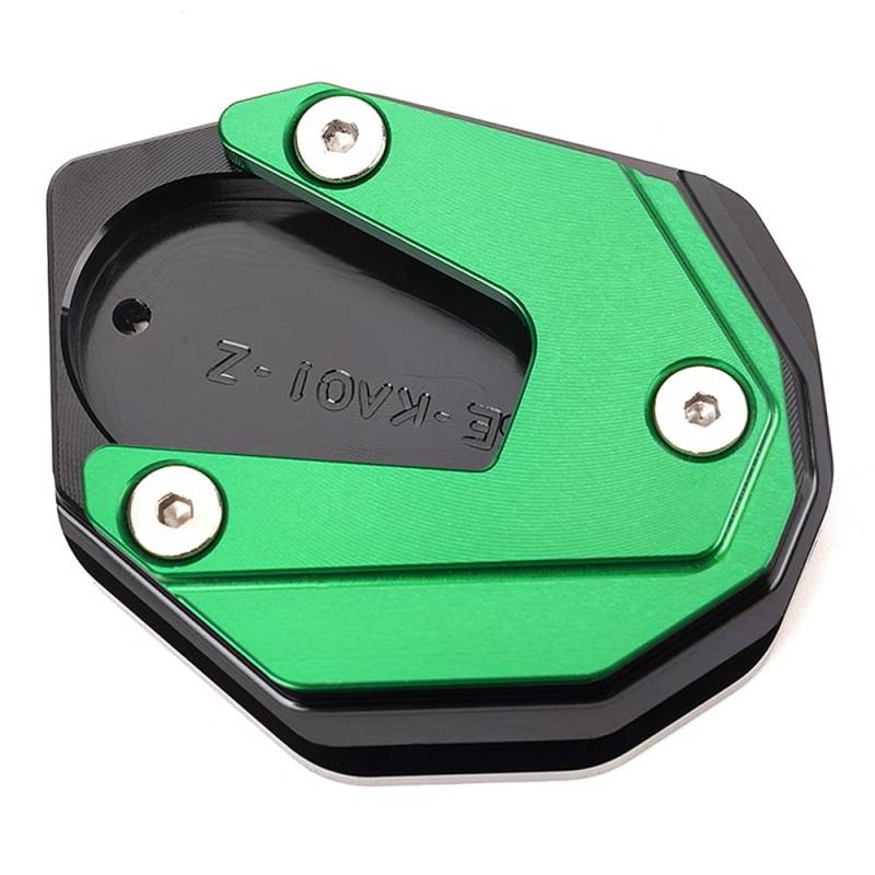 LLIDFONK Für Kawasaki Z900 Z650 RS Z1000 SX Z800 Ninja 650 300 1000SX Ninja ZX6R ZX10R ER6F ER6N Aluminium Motorrad Zubehör Seitenständer Fuß Ständer Verlängerungspad Stützplatte (grün) von LLIDFONK