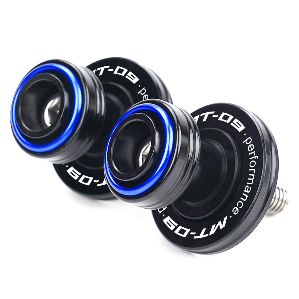 LLIDFONK Für Yamaha MT09 MT-09 Tracer MT 09 SP FZ09 Aluminium 6mm Motorrad Zubehör Schwinge Spulen Schieberegler Ständer Schrauben (Blau) von LLIDFONK
