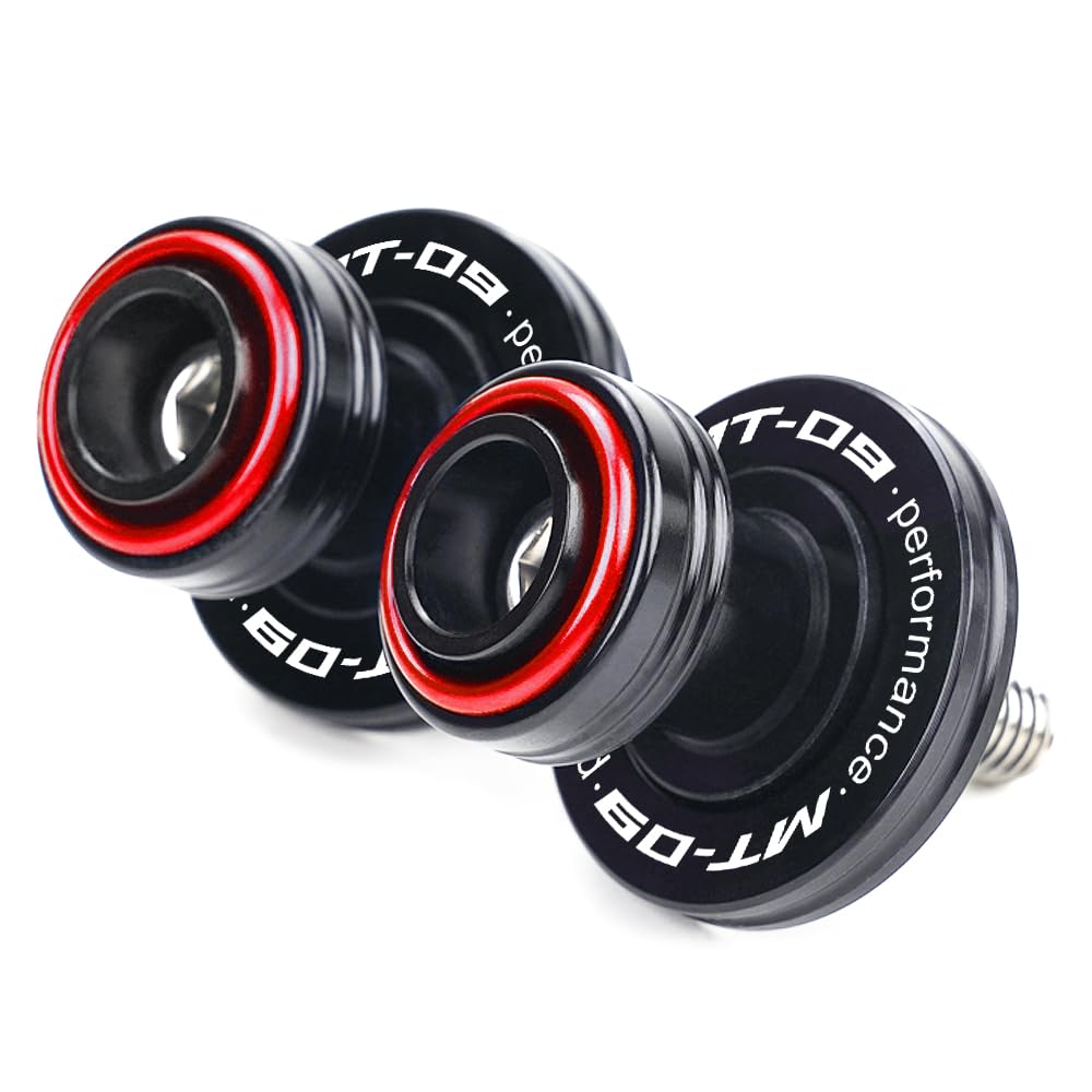LLIDFONK Für Yamaha MT09 MT-09 Tracer MT 09 SP FZ09 Aluminium 6mm Motorrad Zubehör Schwinge Spulen Schieberegler Ständer Schrauben (Rot) von LLIDFONK