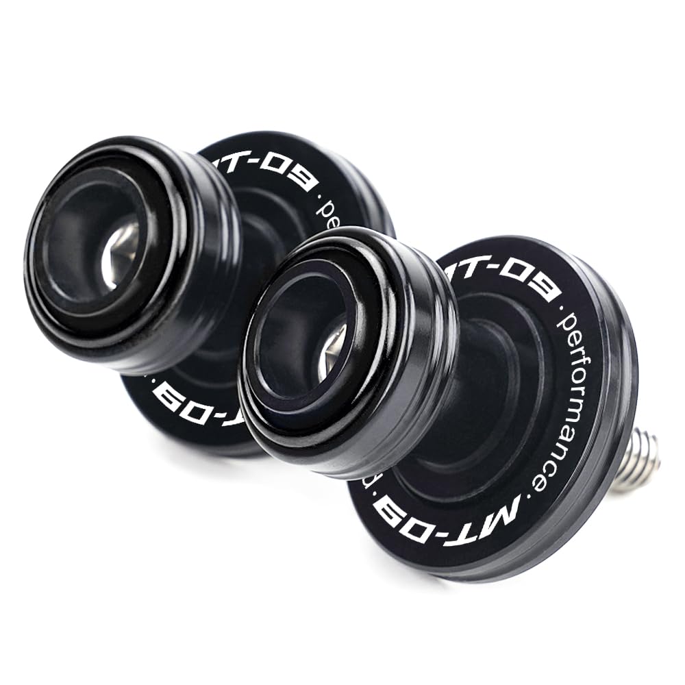 LLIDFONK Für Yamaha MT09 MT-09 Tracer MT 09 SP FZ09 Aluminium 6mm Motorrad Zubehör Schwinge Spulen Schieberegler Ständer Schrauben (Schwarz) von LLIDFONK