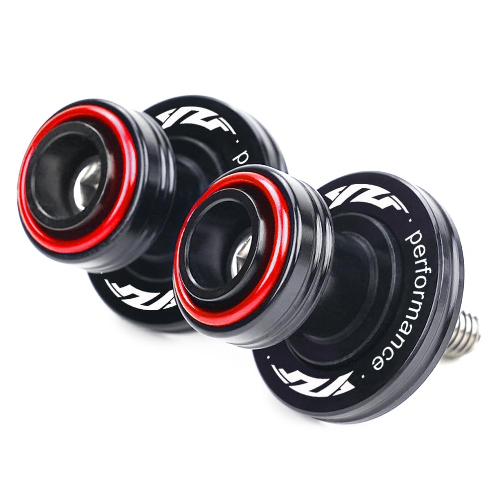 LLIDFONK Für Yamaha YZF R1/S/M R3 R6 R7 R9 R25 R125 YZFR1 YZFR3 YZFR6 YZFR7 YZFR9 Aluminium 6mm Motorrad Zubehör Schwinge Spulen Schieberegler Ständer Schrauben (Rot) von LLIDFONK