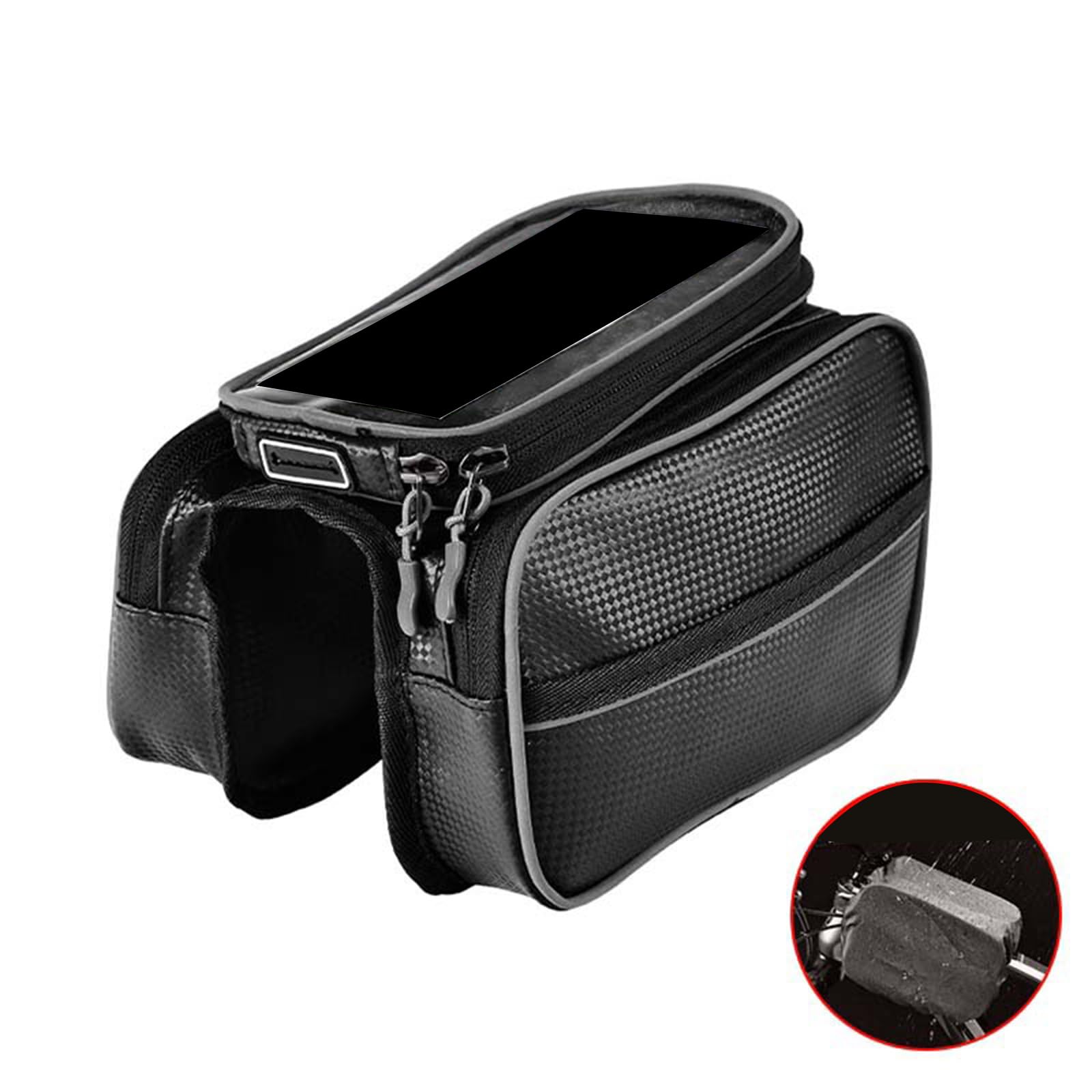 LLINthy Fahrradtasche mit großem Fassungsvermögen, Vorderrohr, Fahrradhalterung, Lenkertasche mit Touchscreens LLINthy Fahrradtasche mit großem Fassungsvermögen, Vorderrohr, Fahrradhalterung, Lenkertasche mit Touchscreens von LLINthy