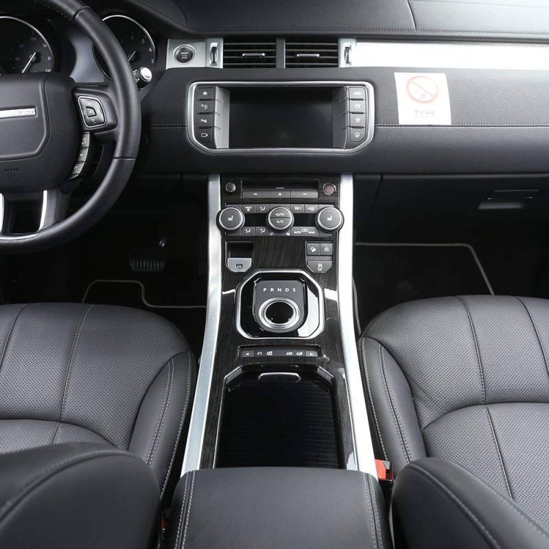 LLKUANG Für Land Rover Range Rover Evoque 2012–2018 Zubehör Mittelkonsole Schalttafel ABS Chrom dekorative Abdeckung Verkleidung (schwarze Eschenholzmaserung) von LLKUANG