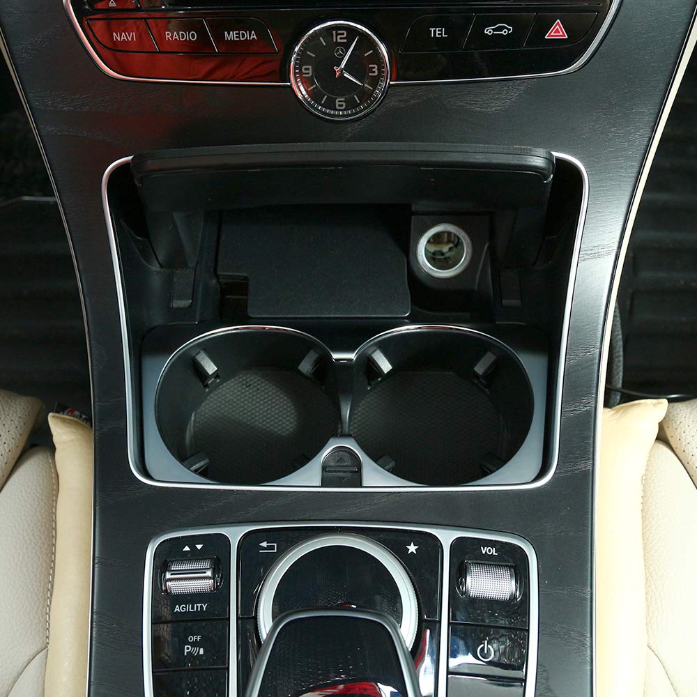 LLKUANG Für Mercedes Benz E C Klasse W205 W213 GLC Klasse X253 2015-2019 Auto ABS Matte Mittelkonsole Getränkehalter Rahmen Verkleidung von LLKUANG