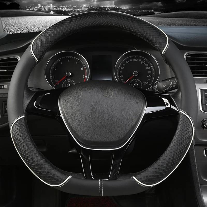 Auto Lenkradbezug,Für Mercedes Benz T-Class 2022-2024,Anti Rutsch Atmungsaktiv Lenkradabdeckung Lenkradschoner Dekozubehör,C-White-Type D von LLL6zzzK