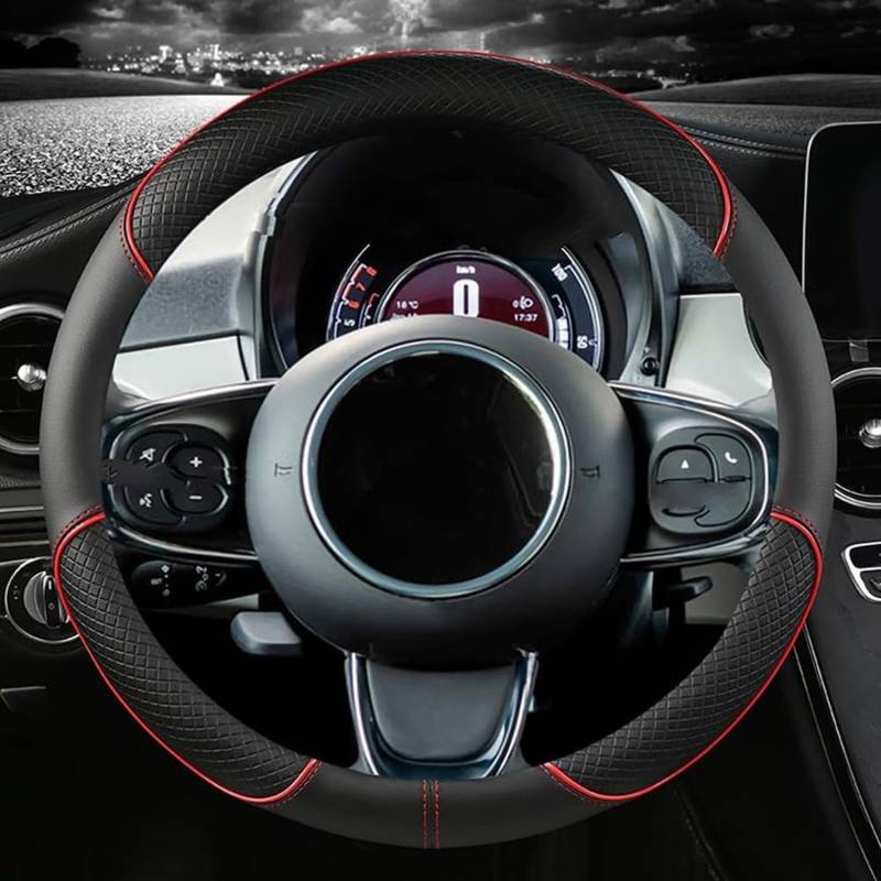 Auto Lenkradbezug,Für Toyota C-HR AX10 SUV 2016-2023,Anti Rutsch Atmungsaktiv Lenkradabdeckung Lenkradschoner Dekozubehör,A-Red-Type O von LLL6zzzK
