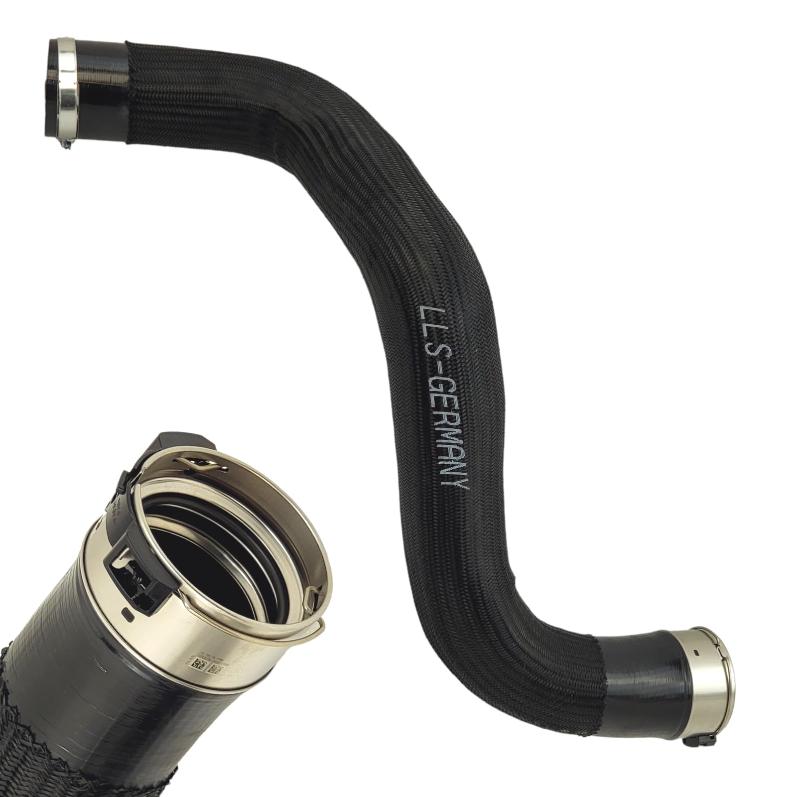LLS-GERMANY Ladeluftschlauch Turboschlauch kompatibel mit Jeep Grand Cherokee, (WH, WK), (WK, WK2), 3.0 CRD, 55038005AD, 5889505, 55038005AC, 550038005AB, 52014833AB, Originaler HENN-Anschluss von LLS-GERMANY
