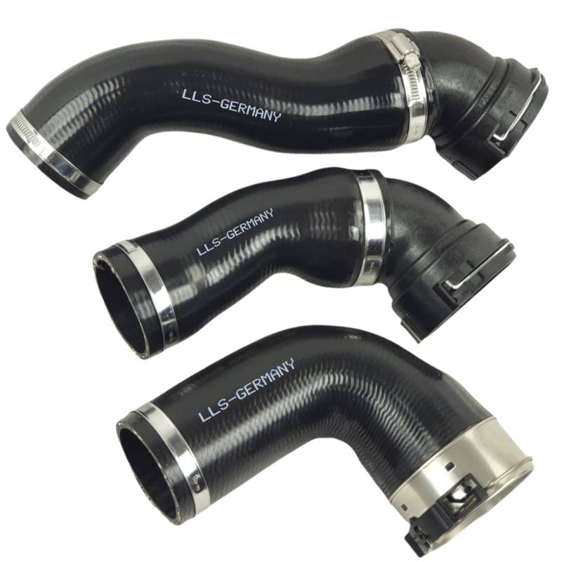 Ladeluftschlauch Turboschlauch Kompatibel mit BMW E60 E61 5er 525d (177PS) 530d (218PS) SET von LLS