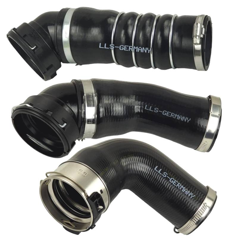 Ladeluftschlauch Turboschlauch Kompatibel mit B M W E60 E61 5er 525d xd 197 PS 530d xd 231PS 235 PS SET von LLS