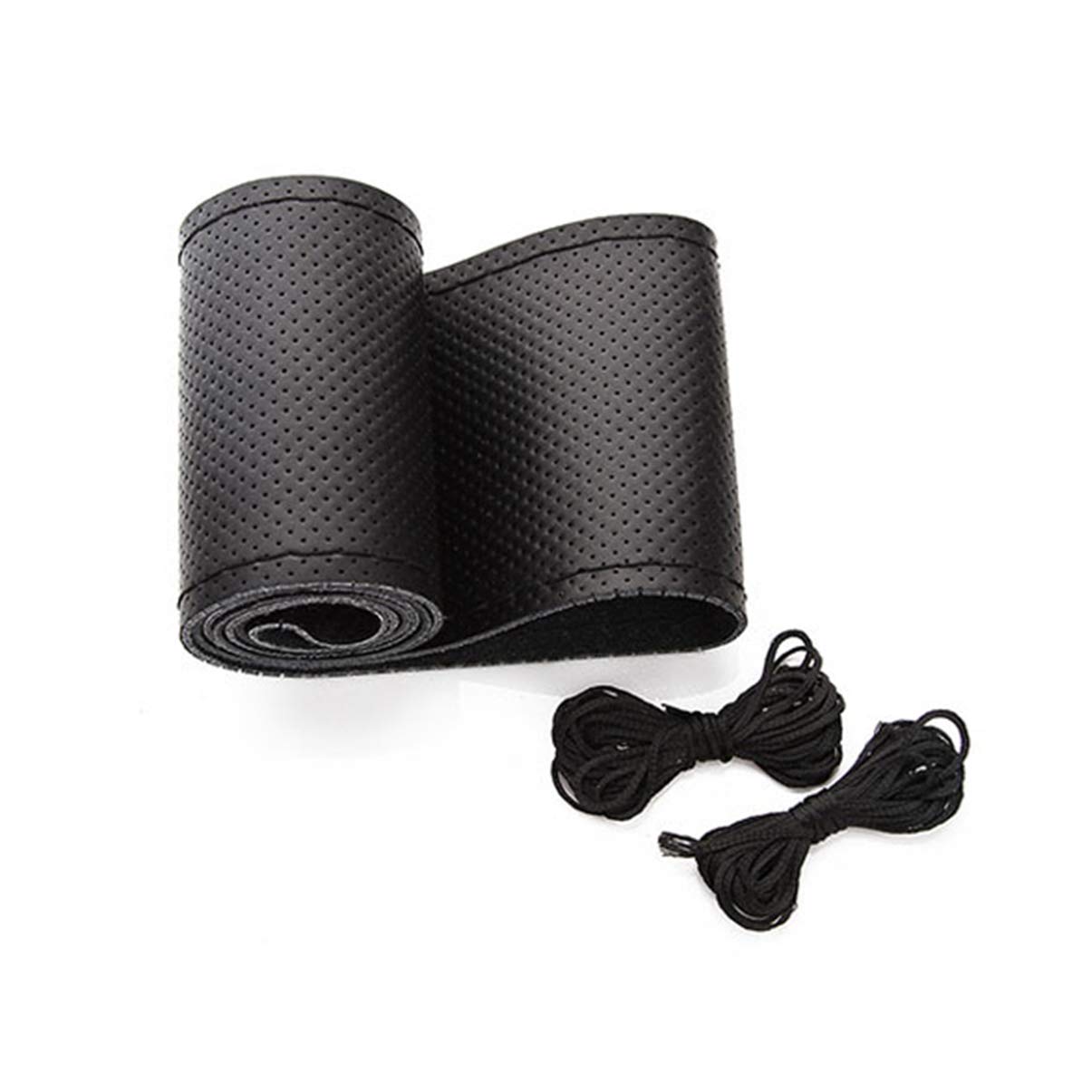 DIY Handgenähtes mikrofaser-Leder Anti Rutsch Lenkradbezug, Auto Lenkrad,Lenkradbezug Anti Rutsch mit Nadel und Faden 36 cm - Schwarz DIY Handgenähtes mikrofaser-Leder Anti Rutsch Lenkradbezug, Auto Lenkrad,Lenkradbezug Anti Rutsch mit Nadel und Faden 36 cm - Schwarz von LLSHN