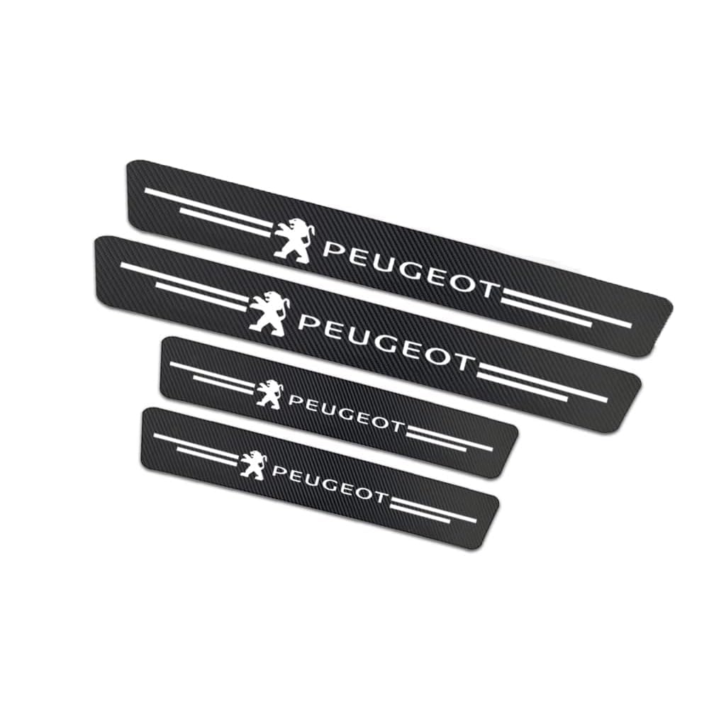 4 Stück Auto Einstiegsleisten Carbon Faser Aufkleber für Peugeot 308,Anti Scratch Türschweller Schutz Leisten Auto Zubehör von LLTSNT