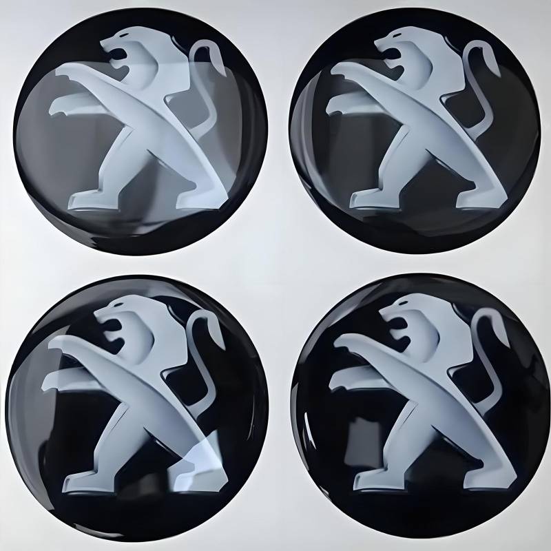 LLTSNT 4 Stück Nabendeckel Aufkleber für Peugeot 50mm, Radnabenkappen Logo Aufkleber Felgenkappen Felgendeckel Nabenkappen Wheel Caps von LLTSNT