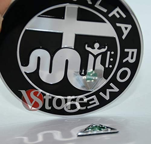 LLTSNT Auto Logo Emblem Badge für Alfa Romeo 147 156 159 Brera Mito,74mm,Frontklappe Kofferraum Heckklappen Logo Aufkleber Selbstklebend Karosserie Styling Anbauteile Zubehör von LLTSNT
