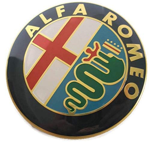 LLTSNT Auto Logo Emblem Badge für Alfa Romeo 147 156 159 Brera Mito,74mm,Frontklappe Kofferraum Heckklappen Logo Aufkleber Selbstklebend Karosserie Styling Anbauteile Zubehör von LLTSNT