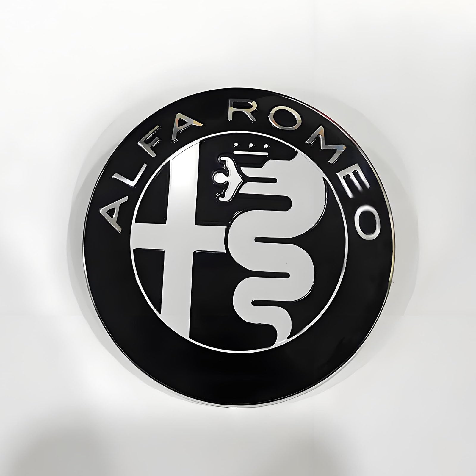 LLTSNT Auto Logo Emblem Badge für Alfa Romeo 147 156 159 Brera Mito Metallo,74mm,Frontklappe Kofferraum Heckklappen Logo Aufkleber Selbstklebend Karosserie Styling Anbauteile Zubehör von LLTSNT