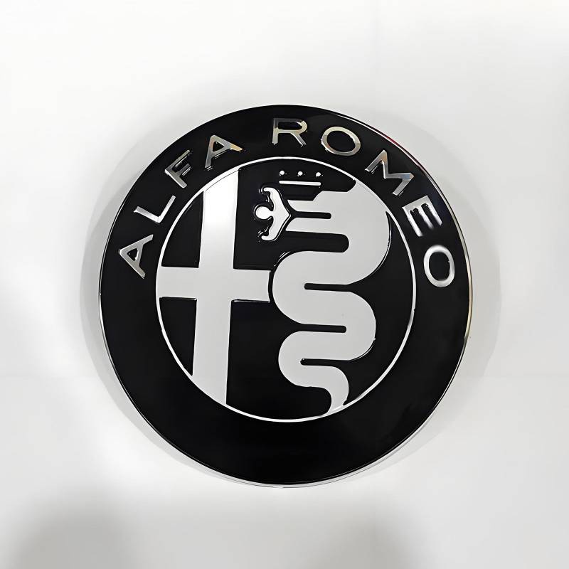 LLTSNT Auto Logo Emblem Badge für Alfa Romeo 147 156 159 Brera Mito Metallo,74mm,Frontklappe Kofferraum Heckklappen Logo Aufkleber Selbstklebend Karosserie Styling Anbauteile Zubehör von LLTSNT