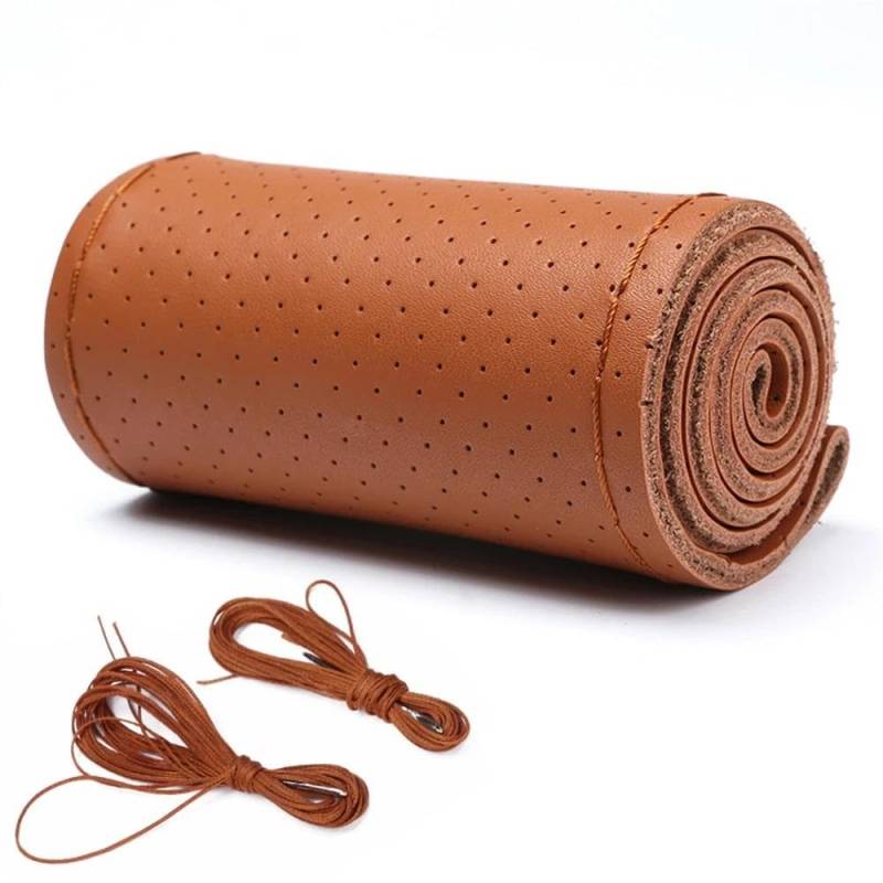 Auto Lenkradbezug 18 ”Auto Lenkrad Abdeckung 45cm Auto Zubehör Innen Lenkrad Abdeckung(Brown) von LLYIXUAI