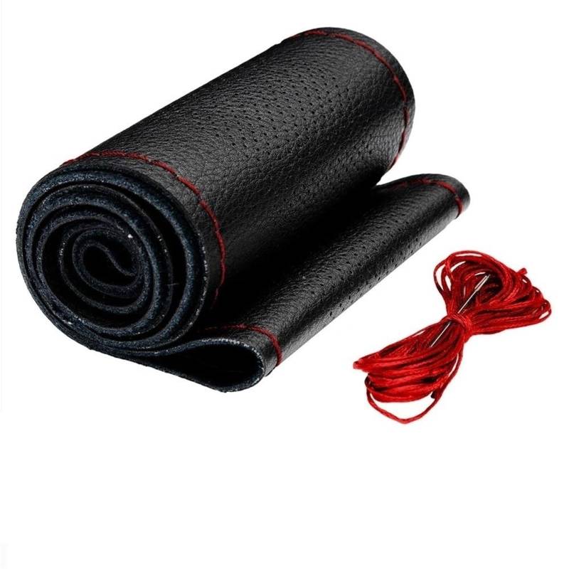 Auto Lenkradbezug 36 38cm Auto Lenkrad Abdeckung Auto Schutz Auto Innen Dekoration(Red 38cm) von LLYIXUAI