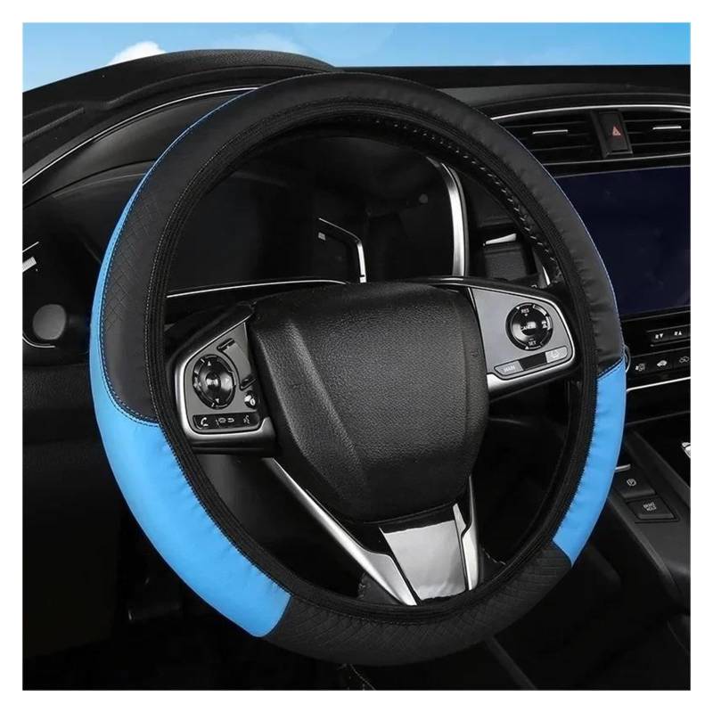 Auto Lenkradbezug 37-38,5 cm Auto Lenkrad Abdeckung Lenkung Abdeckungen Auto Dekoration Carbon Faser(02-Blue) von LLYIXUAI