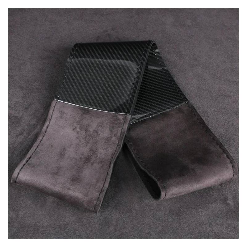 Auto Lenkradbezug 38cm Carbon Fiber Auto Lenkrad Abdeckung Auto Lenkrad Schutzhülle(Style B Black Thread) von LLYIXUAI