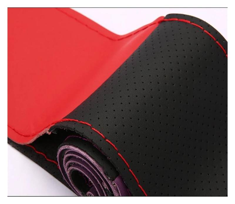 Auto Lenkradbezug Auto Lenkrad Abdeckung 38cm Lenkrad Abdeckung Auto Innen Zubehör(Red) von LLYIXUAI