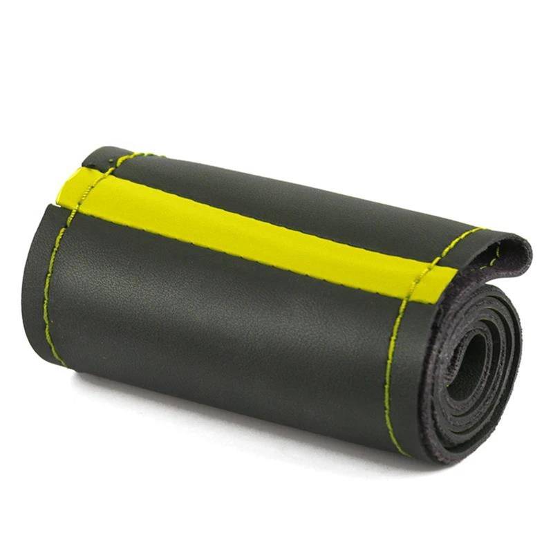 Auto Lenkradbezug Auto Lenkrad Abdeckung Auto Lenkrad Schutz 15 Zoll Auto Zubehör(Yellow Thread) von LLYIXUAI