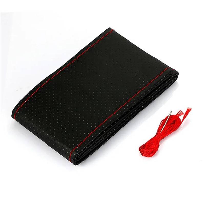 Auto Lenkradbezug Auto Lenkrad Abdeckung Lenkrad Schutz Auto Zubehör(Black and RED) von LLYIXUAI