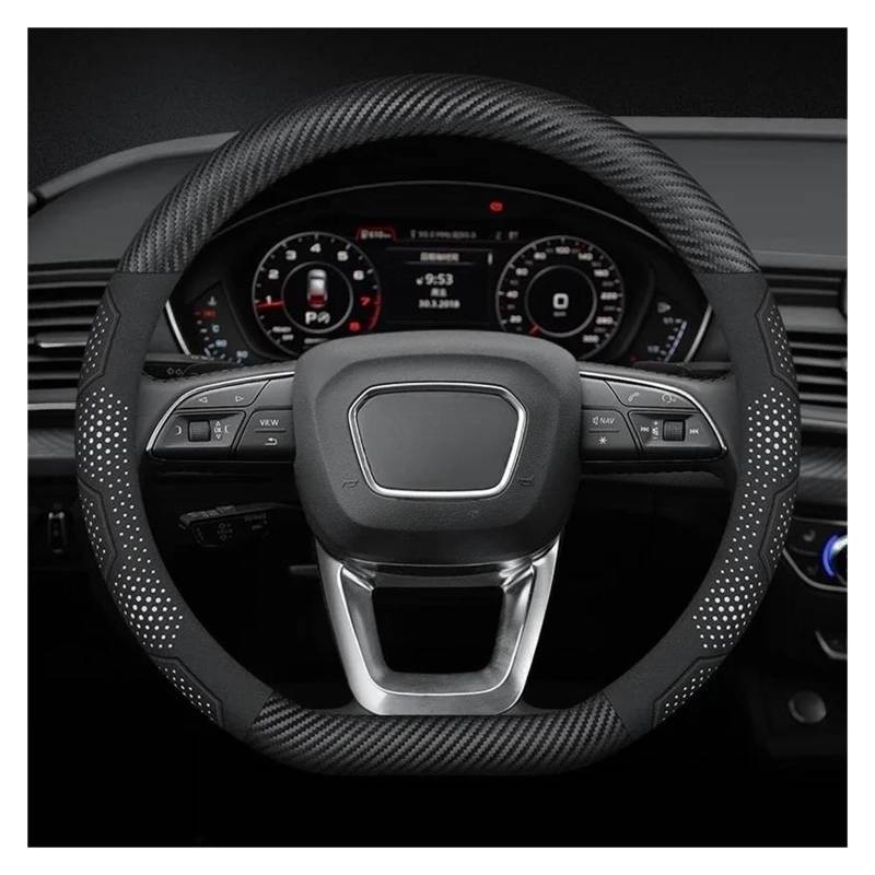 Auto Lenkradbezug Für ABT A1 A2 A3 A4 A5 A6 A7 A8 Für Q2 Q3 Q4 Q5 Q7 Q8 RS3 RS4 RS5 RS6 S3 S4 S5 S6 TT Auto Lenkradabdeckung(D Carbon White) von LLYIXUAI