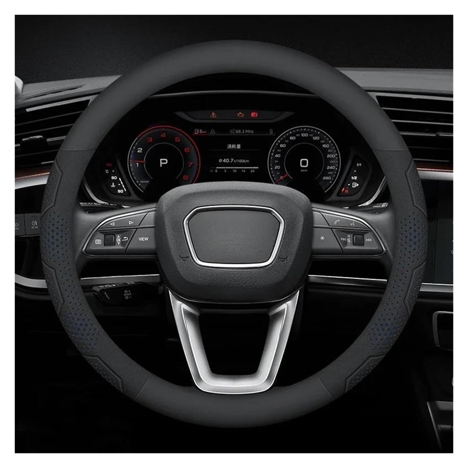 Auto Lenkradbezug Für ABT A1 A2 A3 A4 A5 A6 A7 A8 Für Q2 Q3 Q4 Q5 Q7 Q8 RS3 RS4 RS5 RS6 S3 S4 S5 S6 TT Auto Lenkradabdeckung(O Blue) von LLYIXUAI