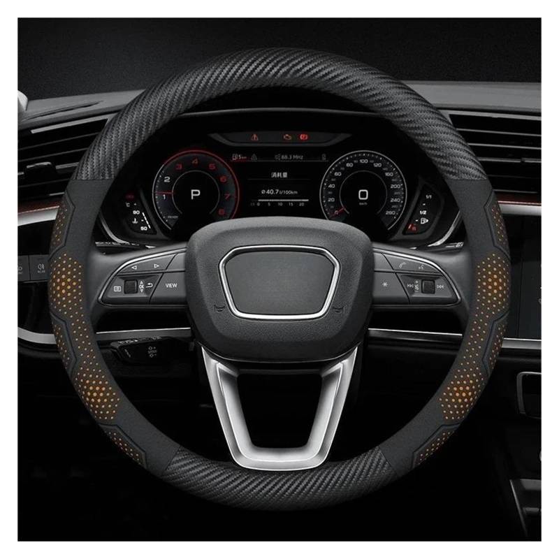 Auto Lenkradbezug Für ABT A1 A2 A3 A4 A5 A6 A7 A8 Für Q2 Q3 Q4 Q5 Q7 Q8 RS3 RS4 RS5 RS6 S3 S4 S5 S6 TT Auto Lenkradabdeckung(O Carbon Orang) von LLYIXUAI