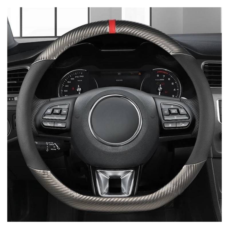 Auto Lenkradbezug Für MG 3 5 6 7 ZS Für HS GS EHS EZS GT EV RX Autolenkradabdeckung 15 Zoll 38 cm(Grey D Shape) von LLYIXUAI