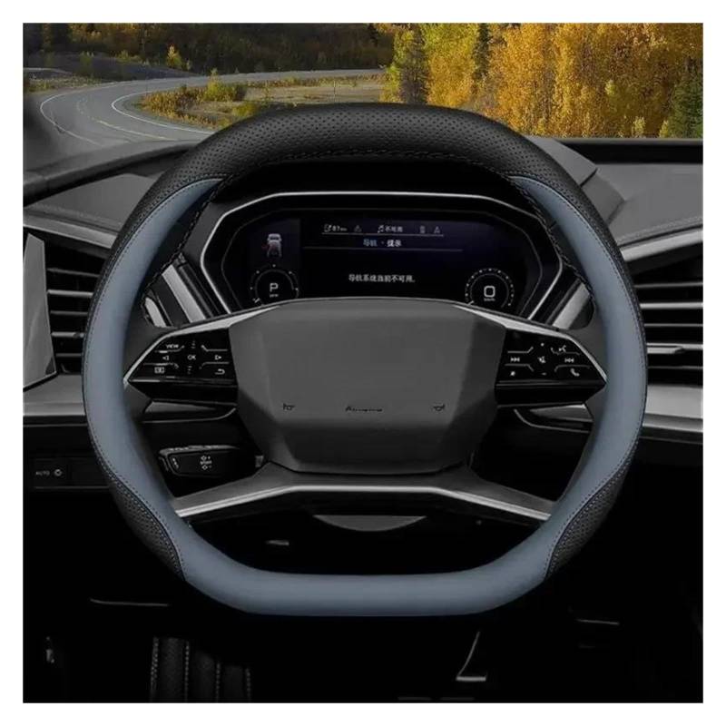 Auto Lenkradbezug Für Q4 Für Q5 2022 2023 2024 Autolenkradabdeckung Autozubehör(Black Gray) von LLYIXUAI