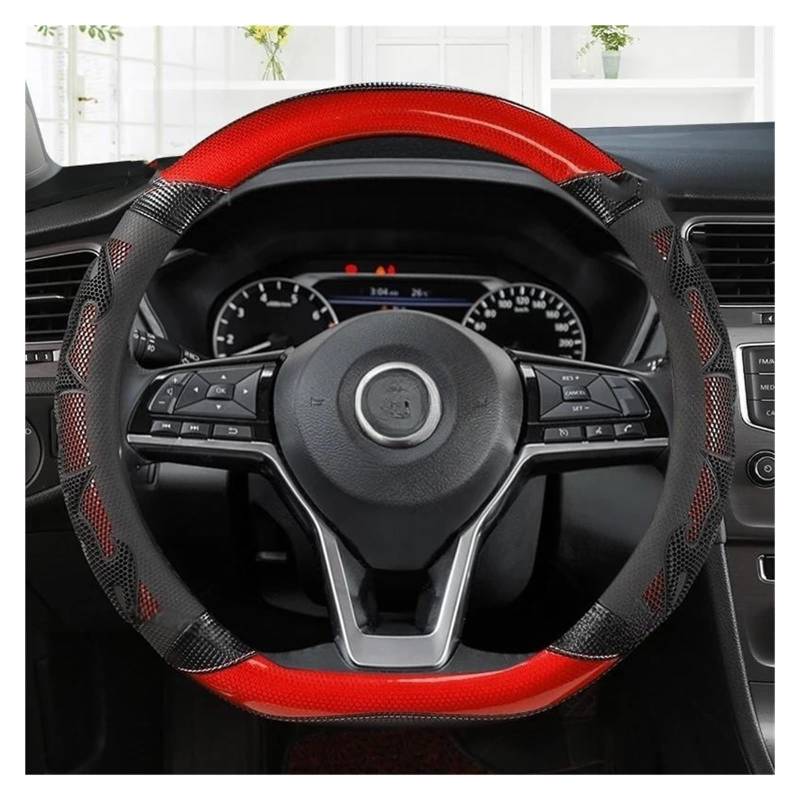 Auto Lenkradbezug Für Qashqai J11 Für X-Trail T32 2015-2017 2018 Auto Lenkrad Abdeckung D Form(Black RED) von LLYIXUAI