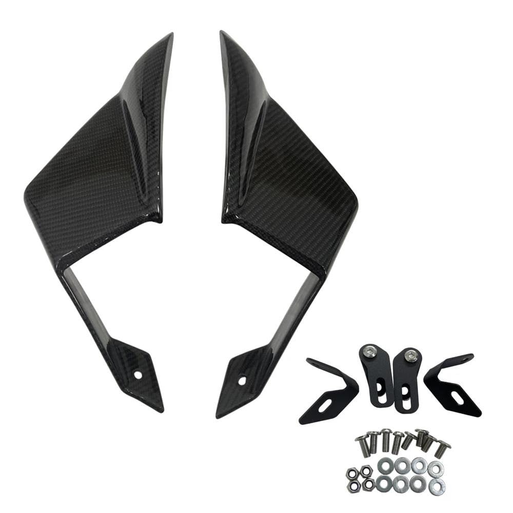 Für ZX-10R 2016-2020 Motorrad Feste Flügel Seitenabdeckungen Seitenspoiler Seitenflügelverkleidungen Motorrad Winglets(Carbon fiber) von LLYIXUAI
