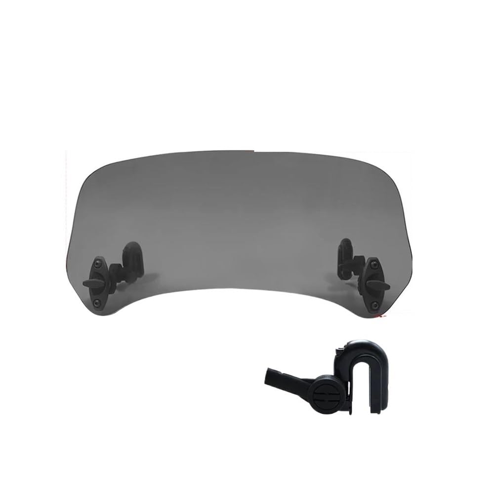 LLYIXUAI Motorrad Windabweiser Für Valico Für DS900X Motorrad Windschutzscheibe Clamp-On Variable Windschutzscheibe Spoiler Verlängerung(HD Big Gray) von LLYIXUAI