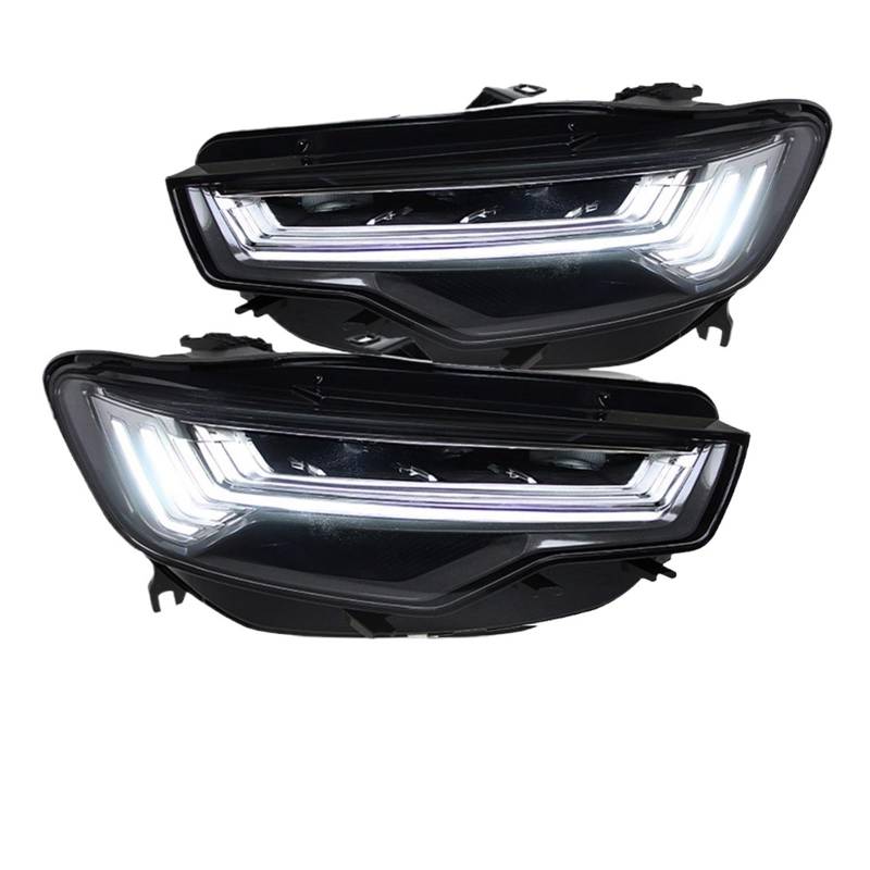 LLYUVXYJ 2PCS LED-Scheinwerfer Kompatibel für Audi A6 C7 Scheinwerfer 2012-2018 Upgrade A6L DRL Kopf Lampe LED Blinker Hohe Abblendlicht Zubehör von LLYUVXYJ