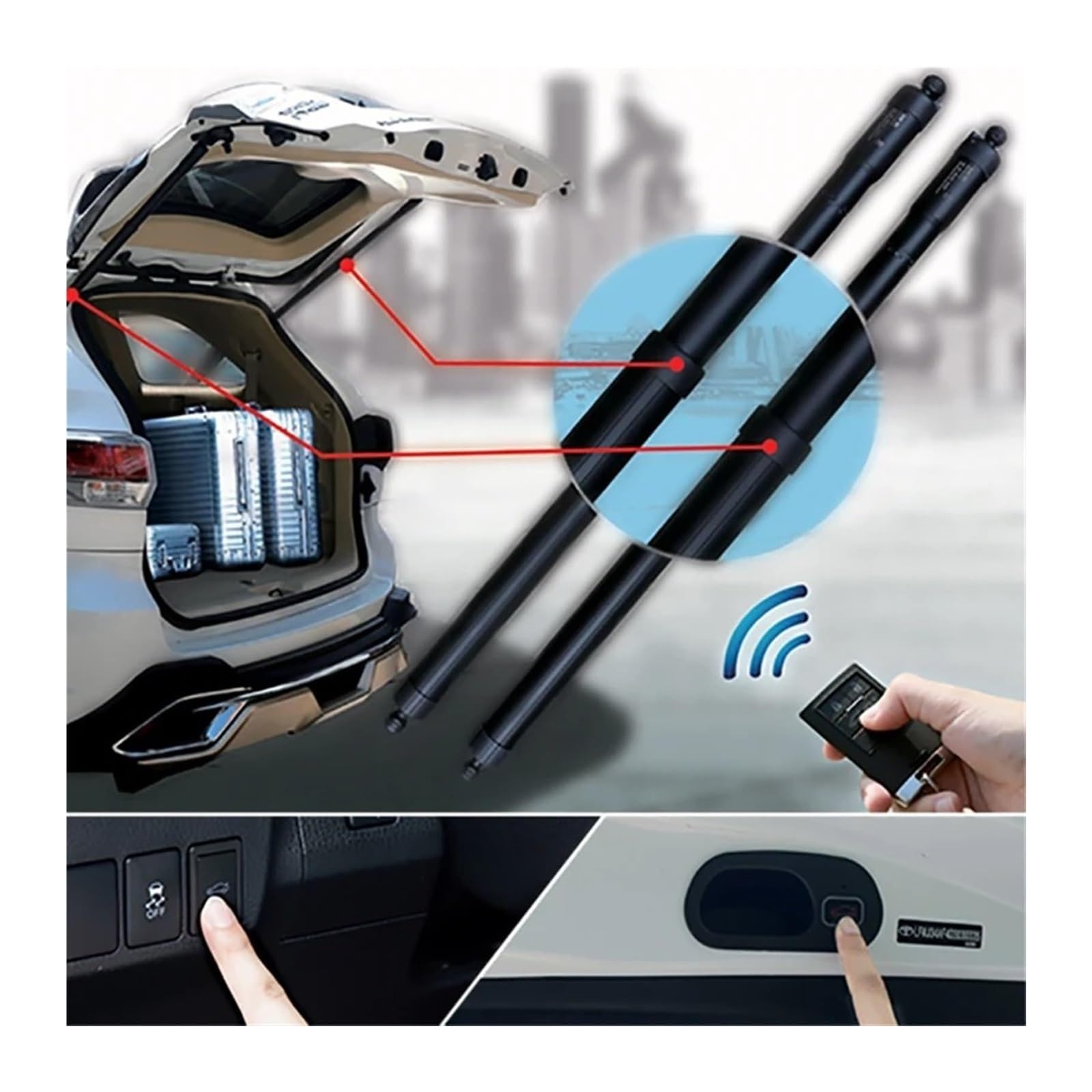 Kofferraumdeckelschloss Für VW Für Transporter T6/Für Caravelle 2016-2019 Elektrische Heckklappe Power Zurück Tür Heckklappe Auto Boot Trunk Strut Shock Lift(with Kick Sensor) von LMHGMUBVR