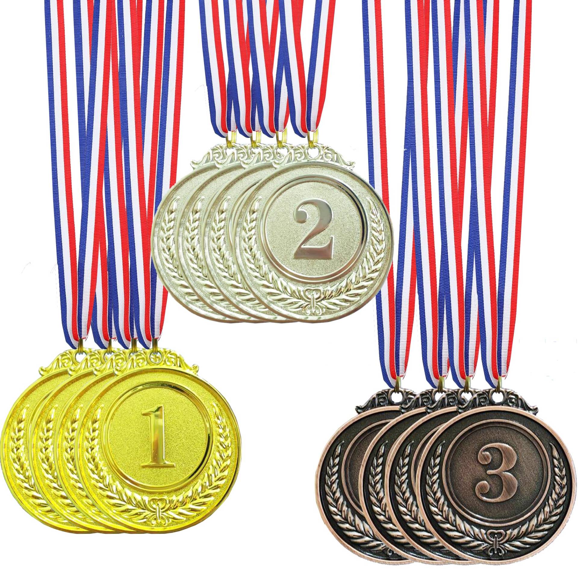 LMSHOWOWO 12 Stück Gold Silber Bronze Medaillen Set, Gewinner Medaillen 1. 2. 3., Medaillen für Kinder, Siegermedaillen, Metall Goldmedaillen mit Band, für Wettbewerbe, Olympic Style, Party Favors LMSHOWOWO 12 Stück Gold Silber Bronze Medaillen Set, Gewinner Medaillen 1. 2. 3., Medaillen für Kinder, Siegermedaillen, Metall Goldmedaillen mit Band, für Wettbewerbe, Olympic Style, Party Favors von LMSHOWOWO
